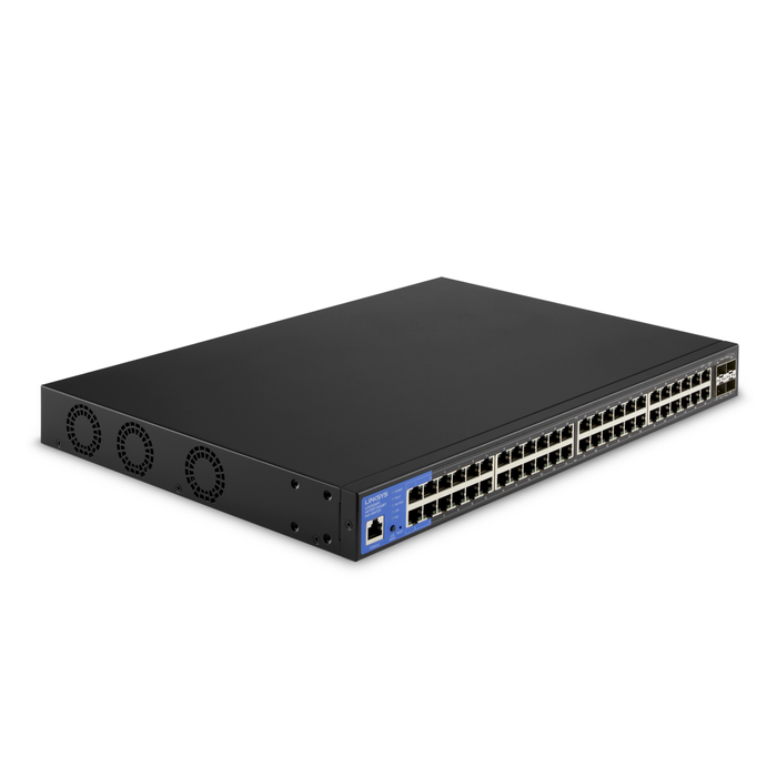 48-Port Managed Gigabit PoE+ Switch with 4 10G SFP+ Uplinks 740W TAA Compliant LGS352MPC, , hi-res