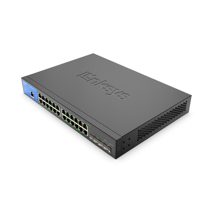 24-Port Managed Gigabit Ethernet Switch with 4 10G SFP+ Uplinks, , hi-res