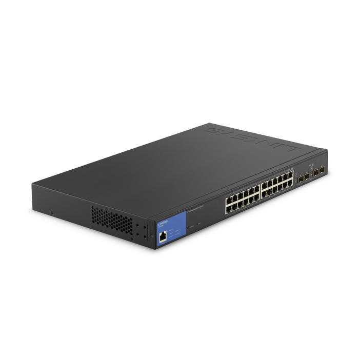 24-Port Managed Gigabit PoE+ Switch 250W with 4 1G SFP Uplinks TAA Compliant LGS328PC, , hi-res