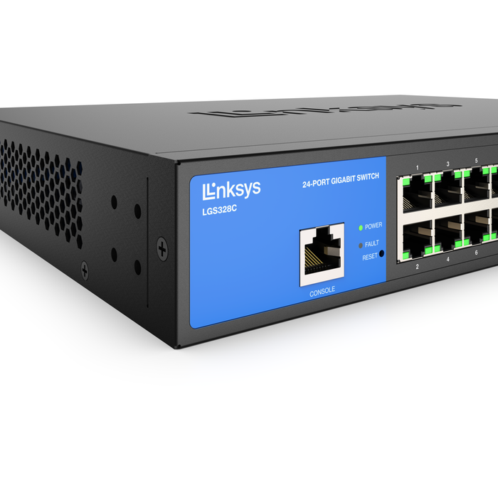 24-Port Managed Gigabit Ethernet Switch with 4 10G SFP+ Uplinks LGS328C, , hi-res