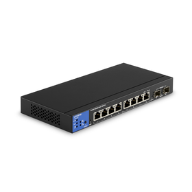 8-Port Managed Gigabit PoE+ Switch with 2 1G SFP Uplinks 110W TAA Compliant