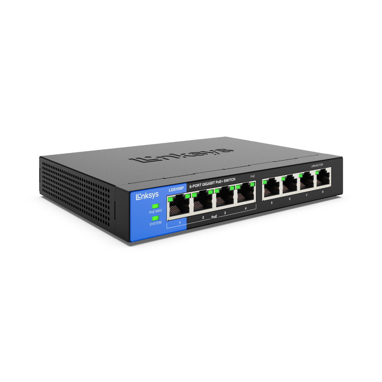 FGP-1031 10-Port Fast Ethernet PoE Switch, 2 x Uplink Gigabit RJ45, 8 PoE  Outputs, 120W PoE Power Budget - LevelOne